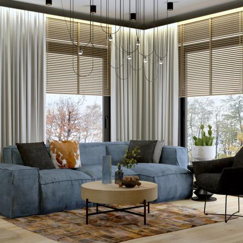 Projekty wnętrz salonów, pokojów dziennych